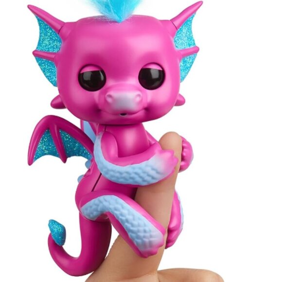 Wow Wee Fingerlings Glitter Dragon- Sandy- pink with blue - Picture 1 of 1